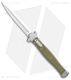 Aga Campolin 12 AGA Campolin Zero+ Dagger Leverlock Automatic Knife Green G-10 (4.25" Satin) 2.0