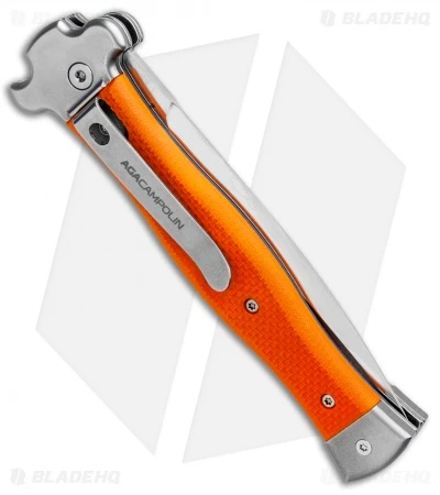 AGA Campolin Zero Dagger Leverlock Automatic Knife Orange G-10 (3.75" Satin) 5 AGA Campolin Zero Dagger Leverlock Automatic Knife Orange G-10 (3.75" Satin) - Image 3