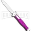 AGA Campolin Zero Violet Leverlock Auto Knife - Bayonet Tumbled 2 AGA Campolin Zero Violet Leverlock Auto Knife - Bayonet Tumbled -Aga Campolin AGA Campolin Zero Dagger Leverlock Automatic Knife Black G 10 3.75in Satin AGA01N SD BHQ 74035 LS 2 large