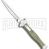AGA Campolin Zero 10 Green G-10 Leverlock Automatic Knife -Dagger Satin Plain -Aga Campolin AGA Campolin Zero Dagger Leverlock Automatic Knife G10 Grn Coated 3.75 Polish BHQ 115850 LS large