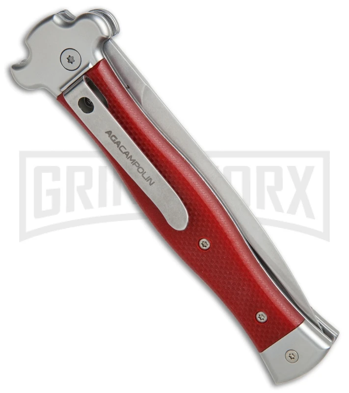 AGA Campolin Zero Red G-10 Leverlock Automatic Knife - Dagger Stonewash Plain 4 AGA Campolin Zero Red G-10 Leverlock Automatic Knife - Dagger Stonewash Plain - Image 2