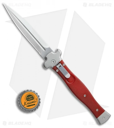AGA Campolin Zero Dagger Leverlock Automatic Knife Red G-10 (3.75" Stonewash) 6 AGA Campolin Zero Dagger Leverlock Automatic Knife Red G-10 (3.75" Stonewash) - Image 4