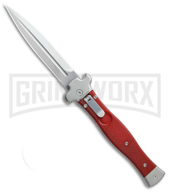 AGA Campolin Zero Red G-10 Leverlock Automatic Knife - Dagger Stonewash Plain 3 AGA Campolin Zero Red G-10 Leverlock Automatic Knife - Dagger Stonewash Plain