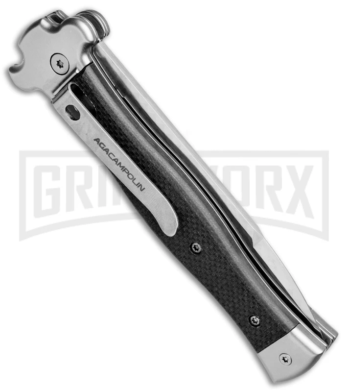 AGA Campolin Zero Black G-10 Leverlock Automatic Knife - Bayonet Satin Plain 5 AGA Campolin Zero Black G-10 Leverlock Automatic Knife - Bayonet Satin Plain - Image 3