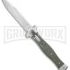 AGA Campolin Zero OD Green G-10 Leverlock Automatic Knife - Bayonet Satin Plain -Aga Campolin AGA Campolin Zero G 10 Green AGA01V SB BP 20047 jr large