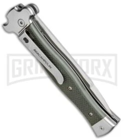 AGA Campolin Zero OD Green G-10 Leverlock Automatic Knife - Bayonet Satin Plain -Aga Campolin AGA Campolin Zero G 10 Green AGA01V SB BP 20047 jr side large