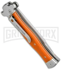 AGA Campolin Zero Orange G-10 Leverlock Automatic - Bayonet Stonewash Plain -Aga Campolin AGA Campolin Zero G 10 Orange SW AGA01O SWB BP 20045 jr side large