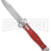 AGA Campolin Zero Red G-10 Leverlock Automatic Knife - Bayonet Stonewash Plain -Aga Campolin AGA Campolin Zero G 10 Red SW AGA01R SWB BP 20046 jr large