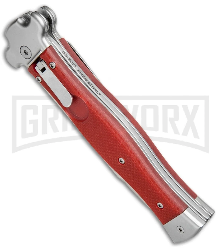 AGA Campolin Zero Red G-10 Leverlock Automatic Knife - Bayonet Stonewash Plain 4 AGA Campolin Zero Red G-10 Leverlock Automatic Knife - Bayonet Stonewash Plain - Image 2