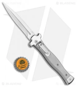 AGA Campolin Zero Dagger Leverlock Automatic Knife Aluminum (3.75" Tumbled) 9 AGA Campolin Zero Dagger Leverlock Automatic Knife Aluminum (3.75" Tumbled) -Aga Campolin AGA Campolin Zero Gray Aluminum LL Dagger Tumbled AGA01ALP D BHQ 99915 jr bottlecap