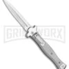 AGA Campolin Zero Gray Aluminum Leverlock Auto Knife - Dagger Tumbled -Aga Campolin AGA Campolin Zero Gray Aluminum LL Dagger Tumbled AGA01ALP D BHQ 99915 jr large