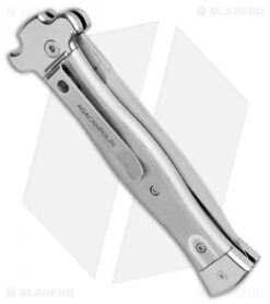 AGA Campolin Zero Dagger Leverlock Automatic Knife Aluminum (3.75" Tumbled) 8 AGA Campolin Zero Dagger Leverlock Automatic Knife Aluminum (3.75" Tumbled) -Aga Campolin AGA Campolin Zero Gray Aluminum LL Dagger Tumbled AGA01ALP D BHQ 99915 jr side