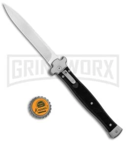 AGA Campolin Zero+ Italian Leverlock Automatic Knife Black G-10 - Bayonet Plain -Aga Campolin AGA Campolin Zero Italian LL Auto Black G 10 Bayo BHQ 135051 jr bottlecap large