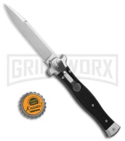 AGA Campolin Zero Black G-10 Leverlock Automatic Knife - Bayonet SW Plain -Aga Campolin AGA Campolin Zero Italian LL Black G 10 Satin AGA01N SWB BHQ 74949 jr bottlecap large