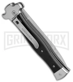 AGA Campolin Zero Black G-10 Leverlock Automatic Knife - Bayonet SW Plain -Aga Campolin AGA Campolin Zero Italian LL Black G 10 Satin AGA01N SWB BHQ 74949 jr side large