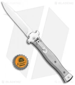 AGA Campolin Zero Bayonet Italian Leverlock Auto Knife Gray Aluminum -Aga Campolin AGA Campolin Zero Italian LL Gray Aluminum Tumbled AGA01ALP B BHQ 97991 jr bottlecap