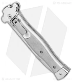 AGA Campolin Zero Bayonet Italian Leverlock Auto Knife Gray Aluminum -Aga Campolin AGA Campolin Zero Italian LL Gray Aluminum Tumbled AGA01ALP B BHQ 97991 jr spine