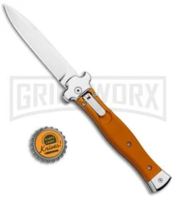 AGA Campolin Zero Orange Aluminum Leverlock Automatic - Bayonet Tumbled Plain -Aga Campolin AGA Campolin Zero Italian LL Orange Aluminum Tumbled AGA01ALO LB BHQ 97990 jr bottlecap large