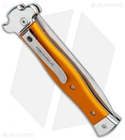 AGA Campolin Zero Italian Leverlock Automatic Knife Orange Al (3.75" Tumbled) -Aga Campolin AGA Campolin Zero Italian LL Orange Aluminum Tumbled AGA01ALO LB BHQ 97990 jr side