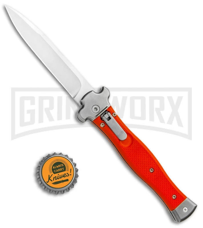 AGA Campolin Zero Orange G-10 Leverlock Automatic Knife - Bayo Satin Plain 6 AGA Campolin Zero Orange G-10 Leverlock Automatic Knife - Bayo Satin Plain - Image 4