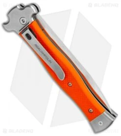 AGA Campolin Zero Leverlock Automatic Knife Orange G-10 (3.75" Satin) -Aga Campolin AGA Campolin Zero Orange G 10 LL Bayo Satin GX 19715 jr side