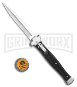 AGA Campolin Zero Italian Leverlock Automatic Knife Black G-10 - Dagger Plain -Aga Campolin AGA Campolin Zero Plus Italian LL Auto Black G 10 Dagger BHQ 110616 jr bottlecap large
