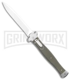 AGA Campolin Zero+ Green Aluminum Leverlock Automatic Knife - Bayo Satin Plain