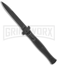 AGA Campolin Zero+ Italian Leverlock Automatic Knife Black G-10 (4.5"Blk Bayo)