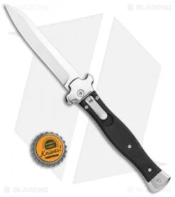 AGA Campolin Zero Reverse Tanto Leverlock Auto Knife Smooth Black G-10 (3.75") -Aga Campolin AGA Campolin Zero Reverse Tanto LL Black G 10 Satin BHQ 117113 jr bottlecap