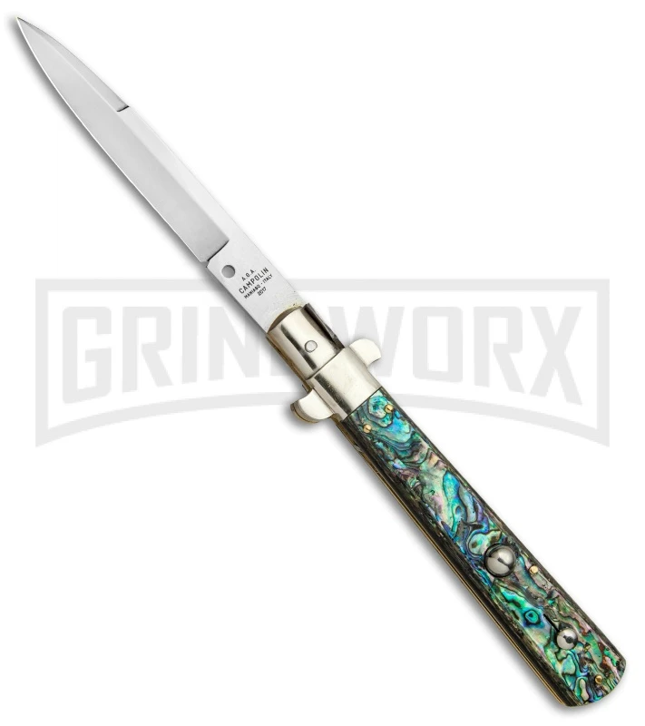 AGA Campolin 11" Frosolone Abalone Stiletto Automatic Knife - Bayonet 3 AGA Campolin 11" Frosolone Abalone Stiletto Automatic Knife - Bayonet