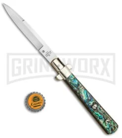 AGA Campolin 11" Frosolone Abalone Stiletto Automatic Knife - Bayonet 11 AGA Campolin 11" Frosolone Abalone Stiletto Automatic Knife - Bayonet -Aga Campolin AGA Frosolone Abalonel 11in Bayo BP 29299 jr bottlecap 2 large