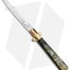 AGA Campolin 11" Frosolone Bayonet Stiletto Automatic Brazilian/Brass (5" Satin) -Aga Campolin AGA Frosolone Brazilian Brass 11in Bayo BP 29290 jr
