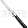 AGA Campolin 11" Frosolone Brazilian Horn Stiletto Automatic Knife - Bayonet -Aga Campolin AGA Frosolone Brazilian Nickel 11in Bayo BP 29291 jr large