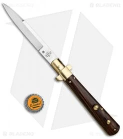 AGA Campolin 11" Frosolone Bayonet Stiletto Knife Cocobolo/Brass (5" Satin) -Aga Campolin AGA Frosolone Cocobolo Brass 11in Bayo BP 29293 jr bottlecap