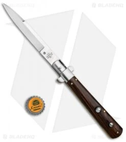 AGA Campolin 11" Frosolone Bayonet Stiletto Automatic Knife Cocobolo (5" Satin) 11 AGA Campolin 11" Frosolone Bayonet Stiletto Automatic Knife Cocobolo (5" Satin) -Aga Campolin AGA Frosolone Cocobolo Nickel 11in Bayo BP 29292 jr bottlecap