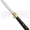 AGA Campolin 11" Frosolone Ebony/Brass Stiletto Automatic Knife - Bayonet -Aga Campolin AGA Frosolone Ebony Brass 11in Bayo BP 29295 jr large