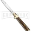AGA Campolin 11" Frosolone Stag/Brass Stiletto Automatic Knife - Bayonet -Aga Campolin AGA Frosolone Stag Brass 11in Bayo BP 29297 jr large