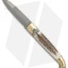 AGA Campolin Brass Lever Lock Automatic Knife Stag Horn (3.75" Damascus) -Aga Campolin AGA Lever Brass Damascus Stag BP 18727 jr