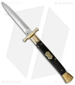 AGA Campolin 13" Bat Swinguard Automatic Brass/Ebony Wood (5.75" Satin Dagger)