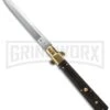 AGA Campolin 13" Italian Frosolone Ebony Wood Automatic Knife - Bayonet -Aga Campolin aga 13in ebony pick single brass boist cm large