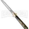 AGA Campolin 13" Italian Frosolone Brazilian Horn Automatic Knife - Bayonet -Aga Campolin aga 13inch brazillian frosolone brass jm large