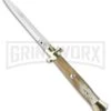 A.G.A. Campolin 15" Italian Stiletto Honey Horn Automatic Knife - Bayonet -Aga Campolin aga 15in honey horn stiletto bayo large