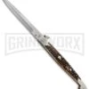 A.G.A. Campolin 16" Stag Horn Sicilian Ring Pull Automatic Knife - Bayonet -Aga Campolin aga 16 stag sicilian ring large