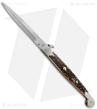 AGA Campolin 16" Sicilian Ring Pull Automatic Stag Horn (7.25" Satin Bayo) 3 AGA Campolin 16" Sicilian Ring Pull Automatic Stag Horn (7.25" Satin Bayo)