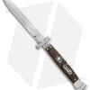 AGA Campolin 9" Maltese Cross Stiletto Automatic Stag Horn (4" Satin Dagger) -Aga Campolin aga 9 stag maltese dagger