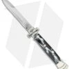 AGA Campolin 9" Maltese Cross Stiletto Automatic Knife Sim Horn (4" Bayonet) -Aga Campolin aga 9in maltese sim horn bayo cm