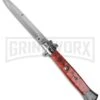 AGA Campolin 15" Italian Stiletto Pink Ring Pull Automatic Knife - Bayonet -Aga Campolin aga campolin 15in red pearl ring pull bayo bp 18061 cm large