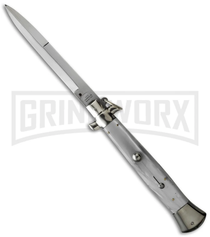 AGA Campolin 15" Italian Stiletto White Ring Pull Automatic Knife - Bayonet 3 AGA Campolin 15" Italian Stiletto White Ring Pull Automatic Knife - Bayonet