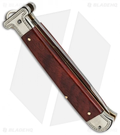 AGA Campolin 9" Francese Ring Pull Automatic Knife Cocobolo (3.7" Satin Flat) 4 AGA Campolin 9" Francese Ring Pull Automatic Knife Cocobolo (3.7" Satin Flat) - Image 2