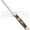 A.G.A. Campolin 11" Stag Automatic Cross Stiletto Knife W/ Lockback (Dagger) -Aga Campolin aga campolin lockback 11in stag dagger large